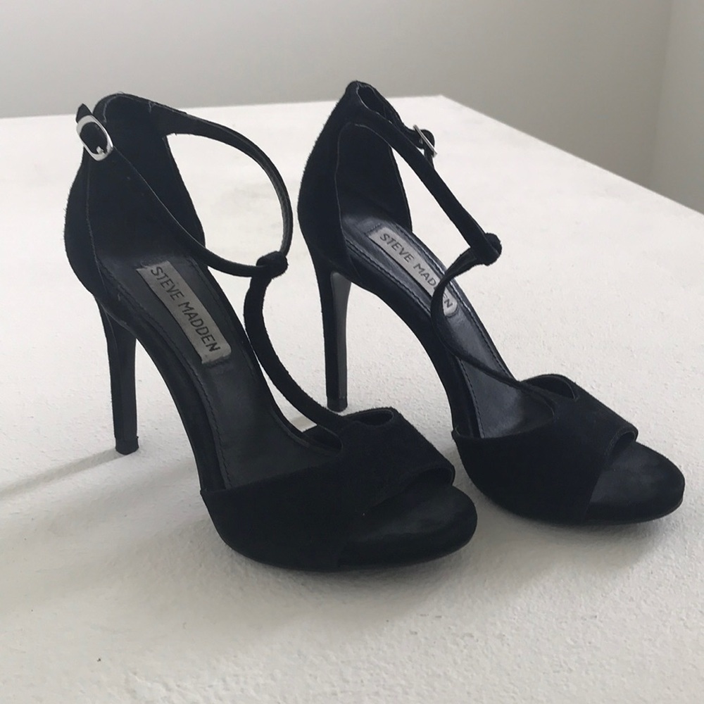 Steve Madden Black Sandal Heels
